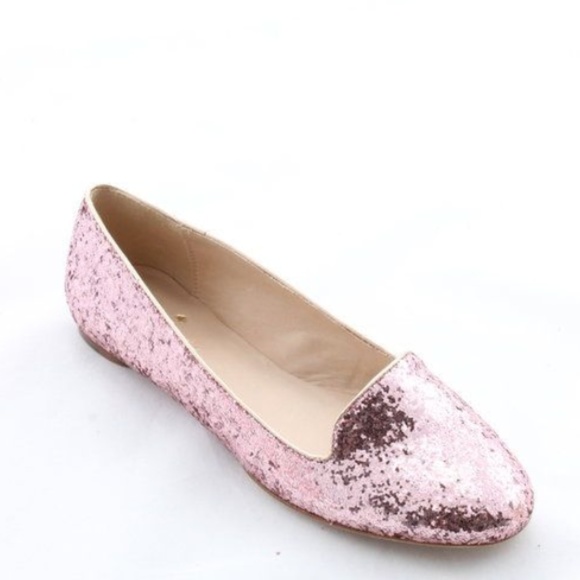 pink glitter flats